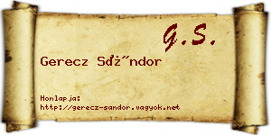 Gerecz Sándor névjegykártya