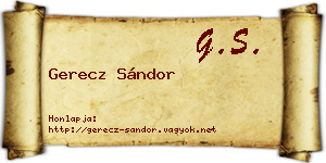Gerecz Sándor névjegykártya