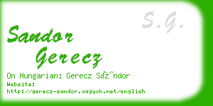 sandor gerecz business card